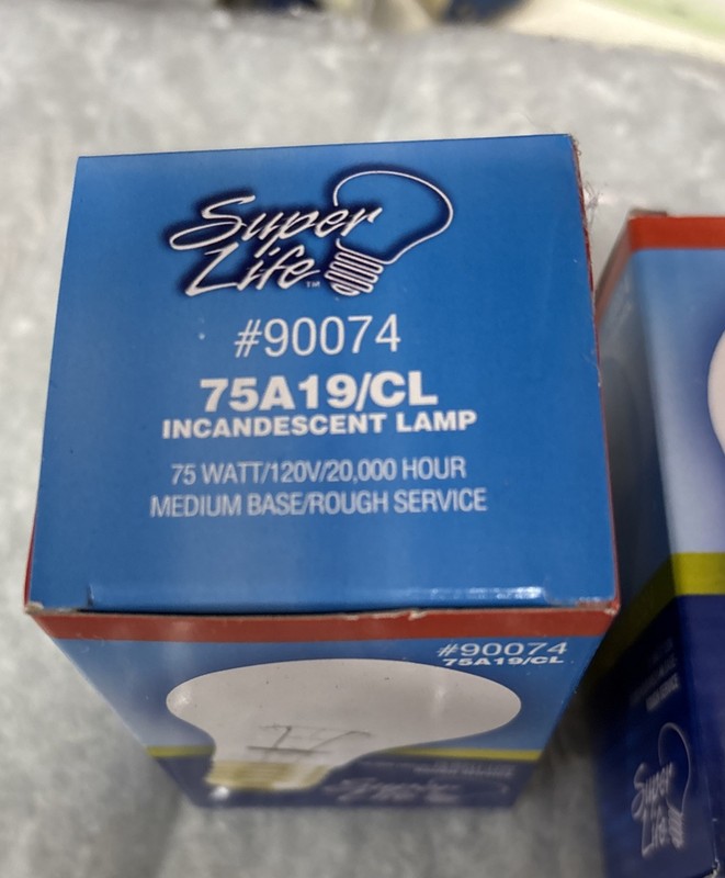 75A19 Clear Bulb * Rough Service *Super Life 20,000 Hr *Equal to 40-Bulbs *2-pcs gallery