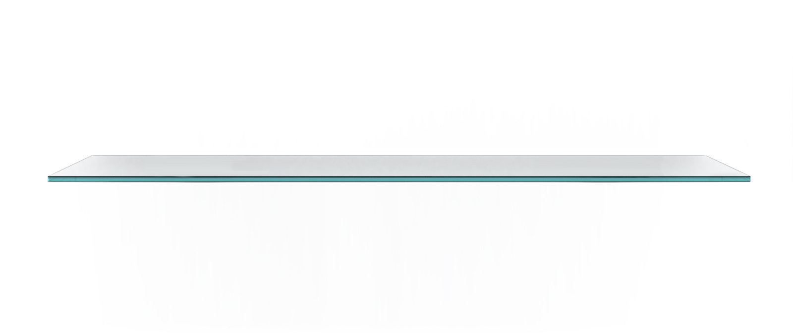 6" x 33" Rectangle Clear Tempered Glass Shelf - Flat Edge - 3/8" thick gallery