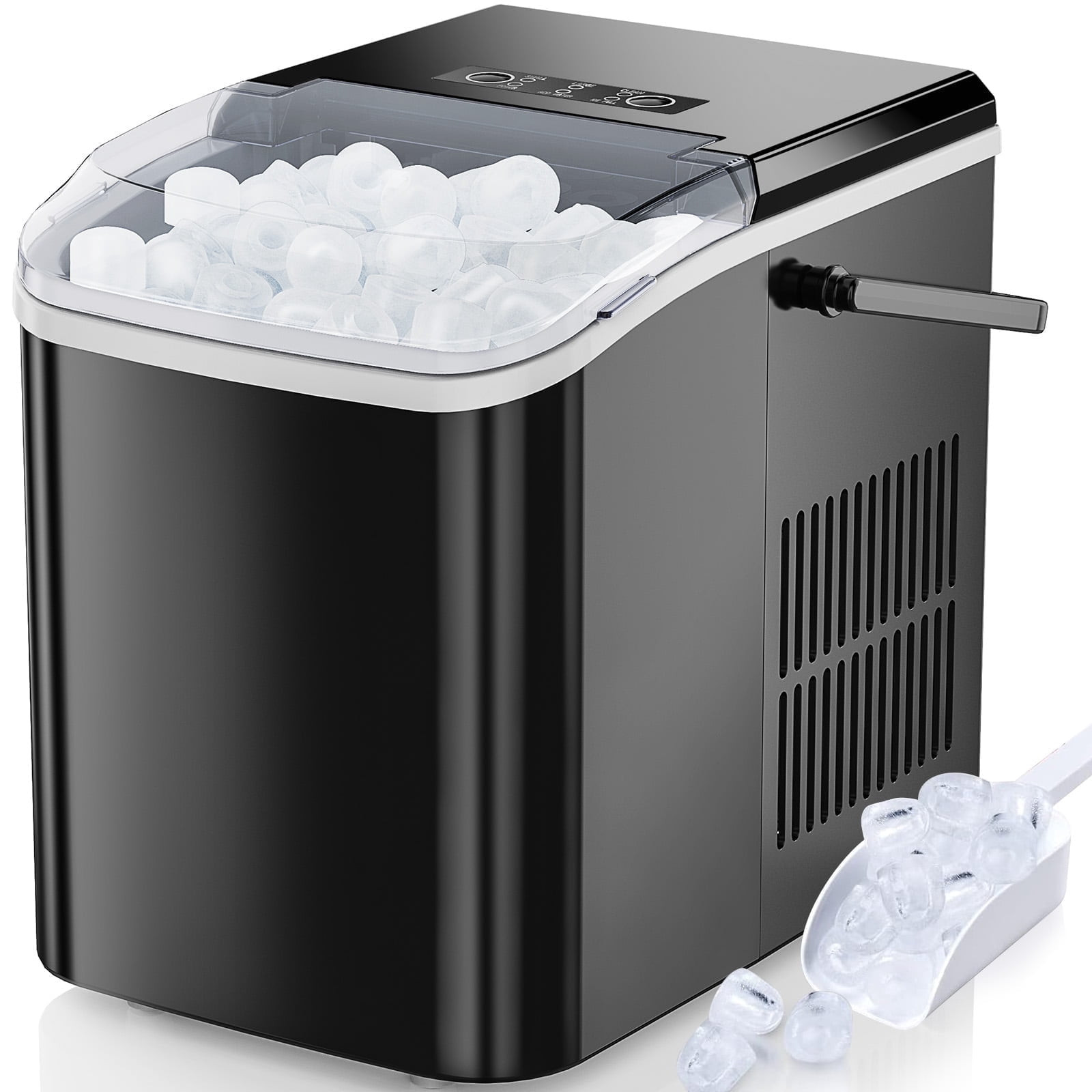 EDX Countertop Ice Maker, Self-Cleaning Machine 9Pcs/6Min 26.5Lbs/24H Black gallery