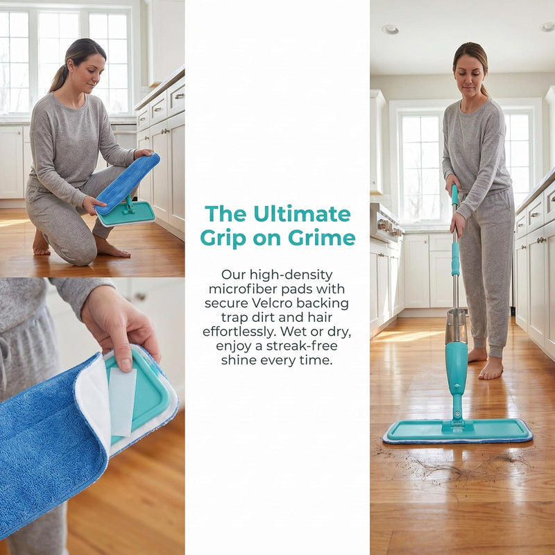 Microfiber Replacement Mop Pad, 18" X 6" Wet & Dry Home & Commercial Cleaning Re gallery