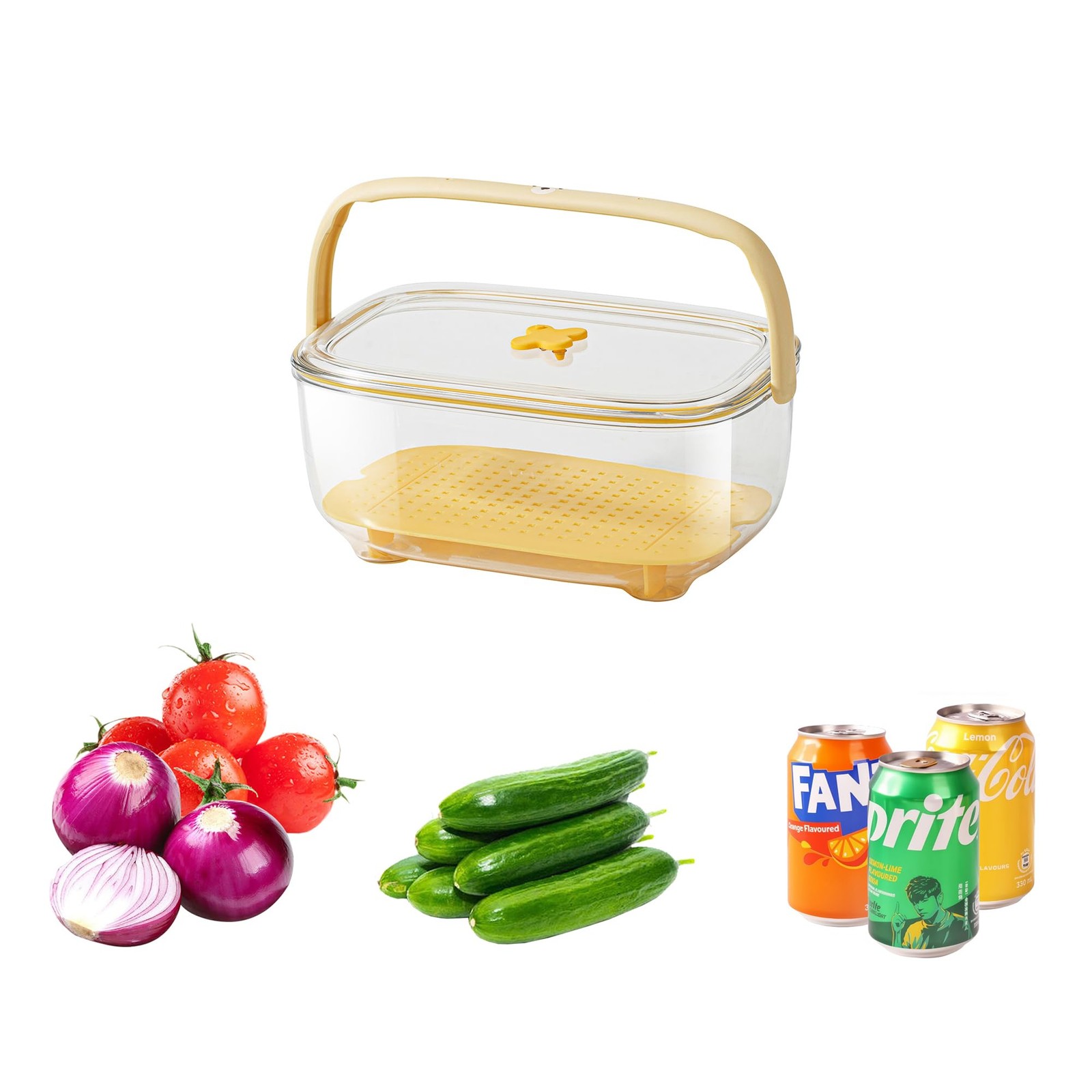 Fruit and Vegetable Storage Container with ice Pack, Fruit Vegetable Fresh Bo... gallery