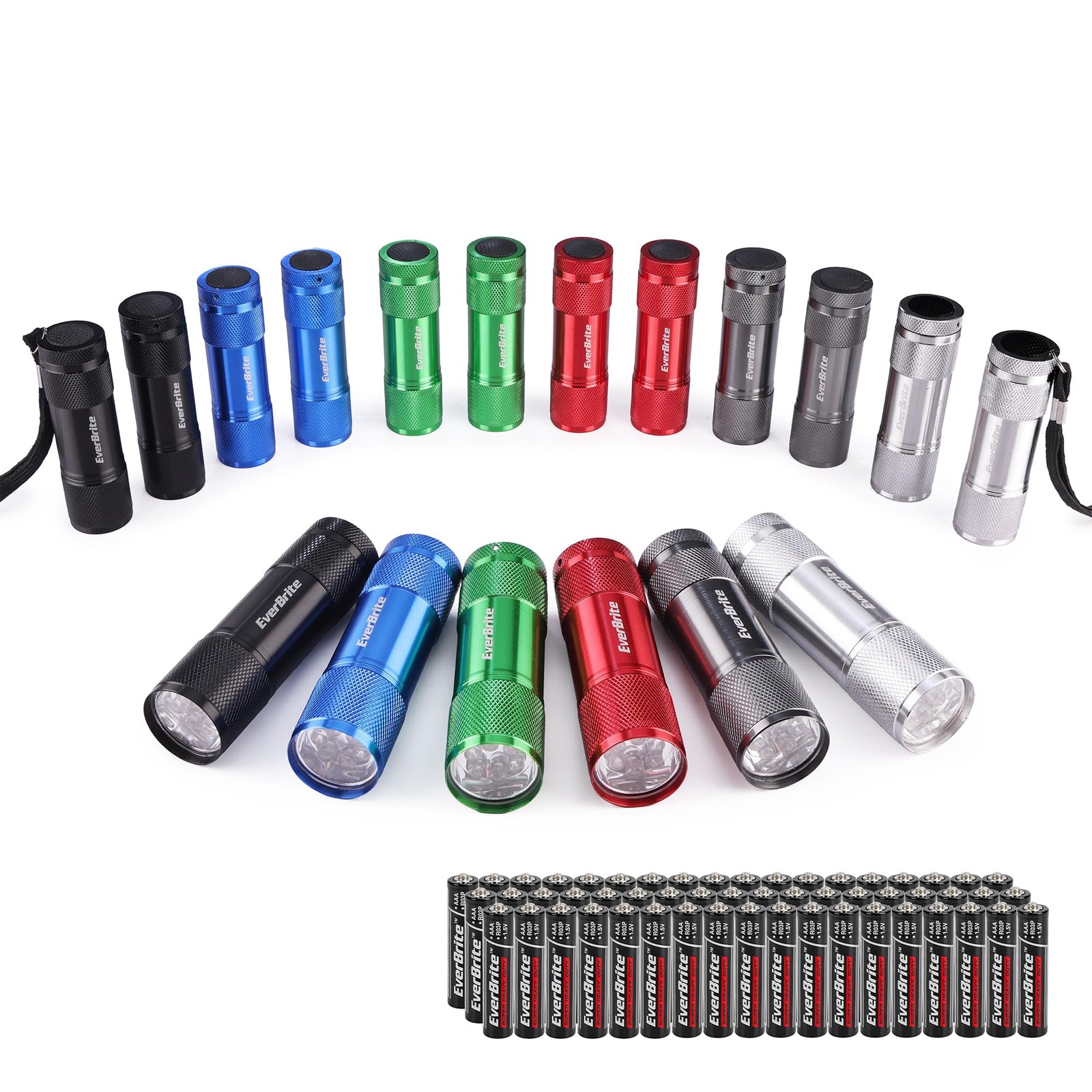 EverBrite 18-Pack Mini LED Flashlight Black, Blue, Gray, Green, Red, Silver gallery