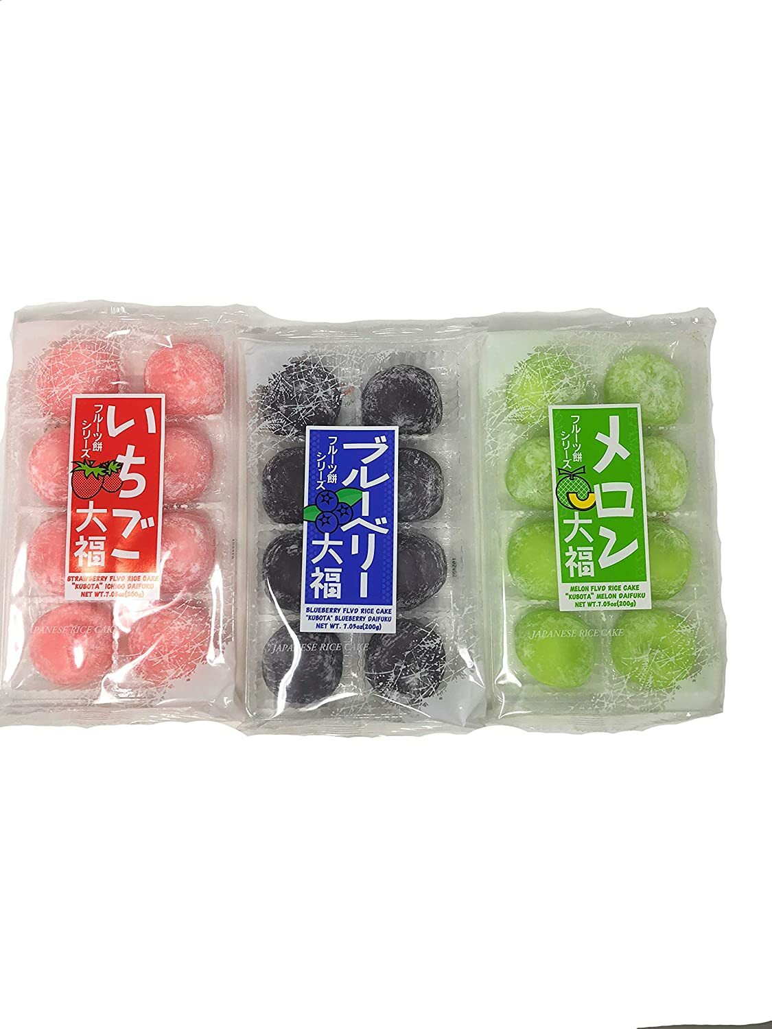3 PACK STRAWBERRY,MELON & BLUE BERRY RICE CAKE DAIFUKU KURI MOCHI (7.4OZ EACH) gallery