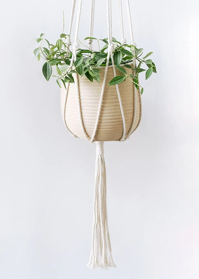 (Set Of 2 )Macrame Plant Hanger Handmade Cotton Rope Hanging Planter for Outdoor gallery