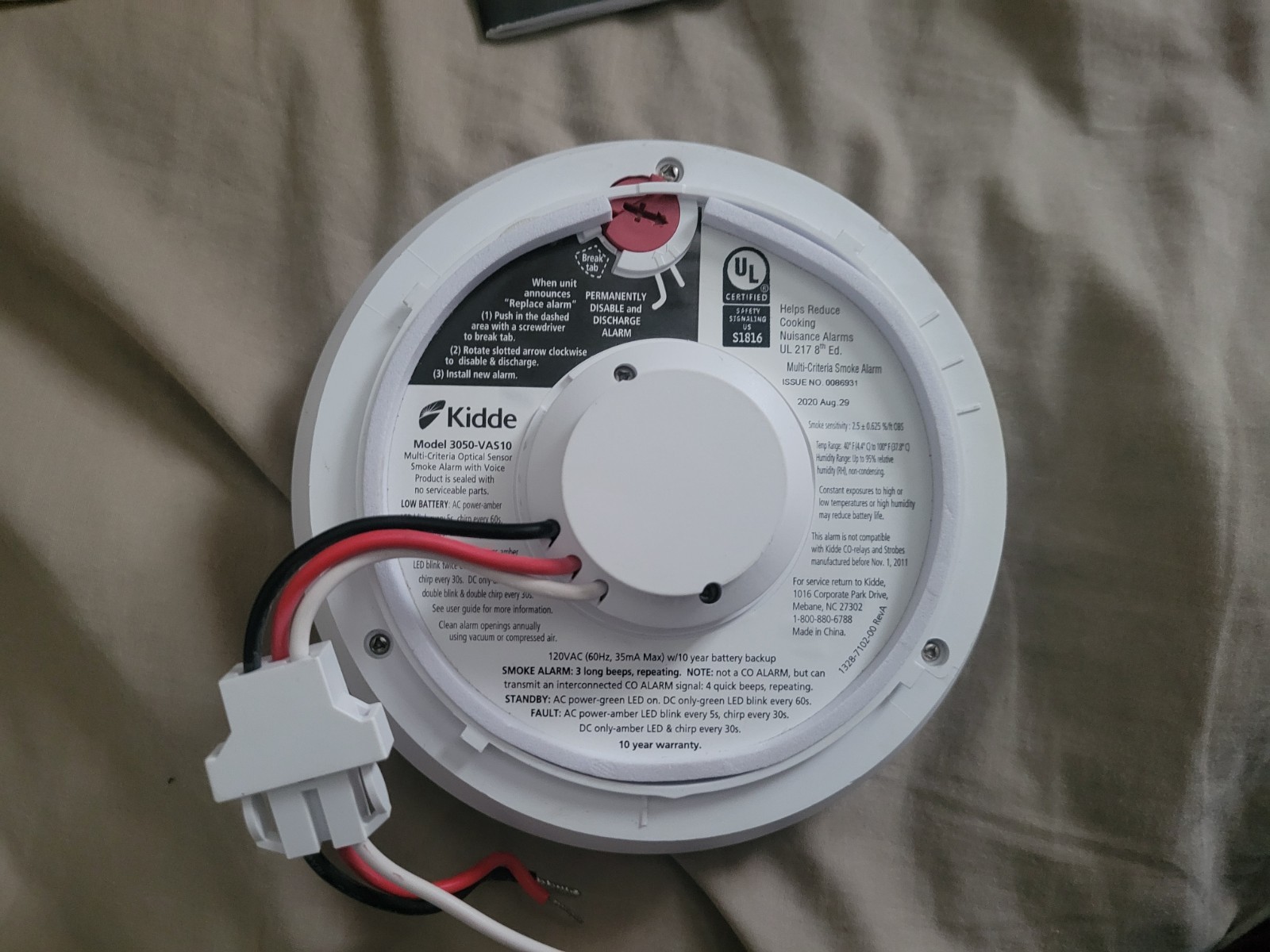 Rare Prototype Kidde Trusense 3050-VAS10 Hardwired 10 Year Smoke Alarm gallery