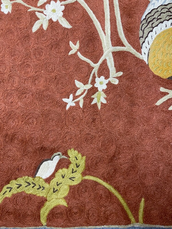 Woven Rug Table Topper Wall Hanging Wool Brown Nature Floral 4 Ft X 3 Ft gallery
