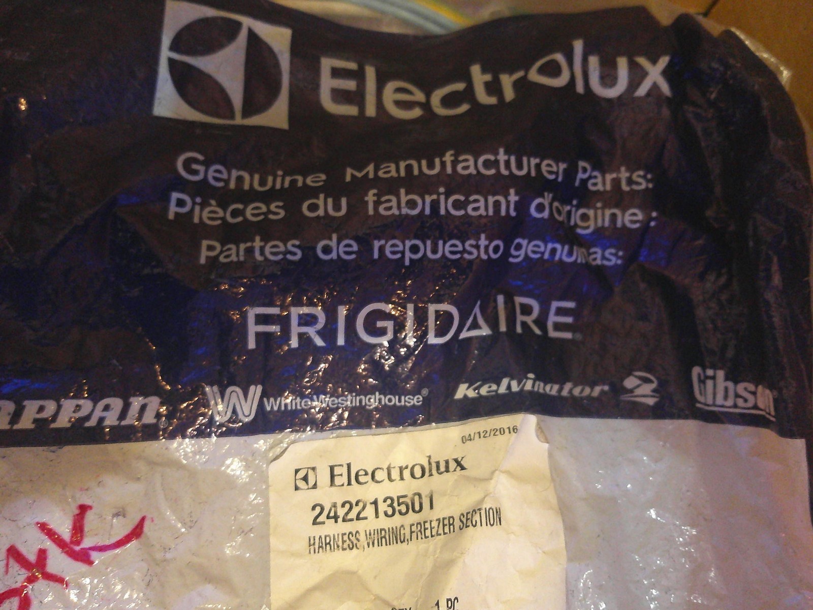 242213501 - Frigidaire Genuine Electrolux OEM Refrigerator Wiring Harness QTY. 1 gallery