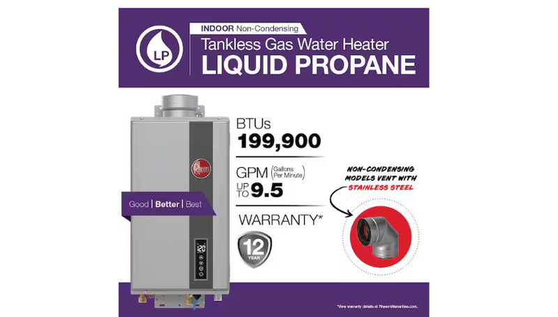Rheem Performance Plus 9.5 GPM Smart Non-Condensing Indoor LP Tankless Wa Heater gallery