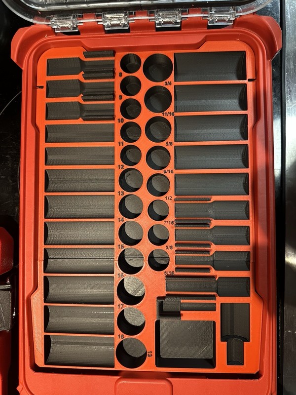 Milwaukee 3/8 inch 43 pc Impact Socket Packout Tray (Insert Tray only) gallery