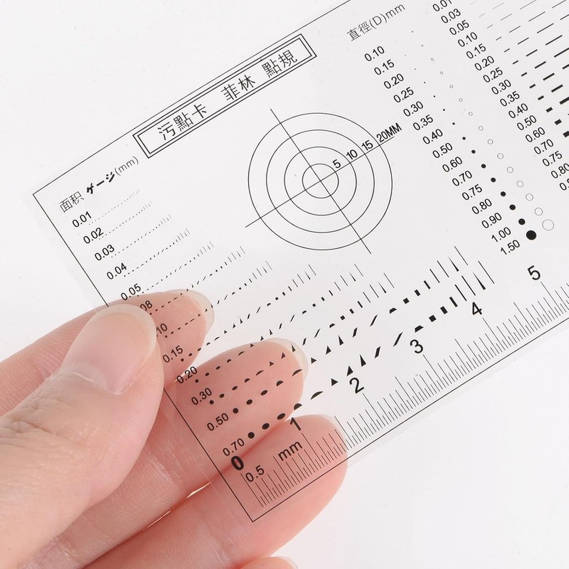 HARFINGTON High Precision SEC Size Estimation Chart 8cm 0.2mm Transparency Flaw gallery