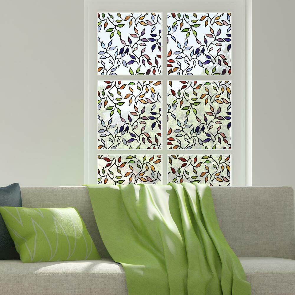 74" x 24" Functional Autumn Leaves Privacy, Decorative Window Film gallery