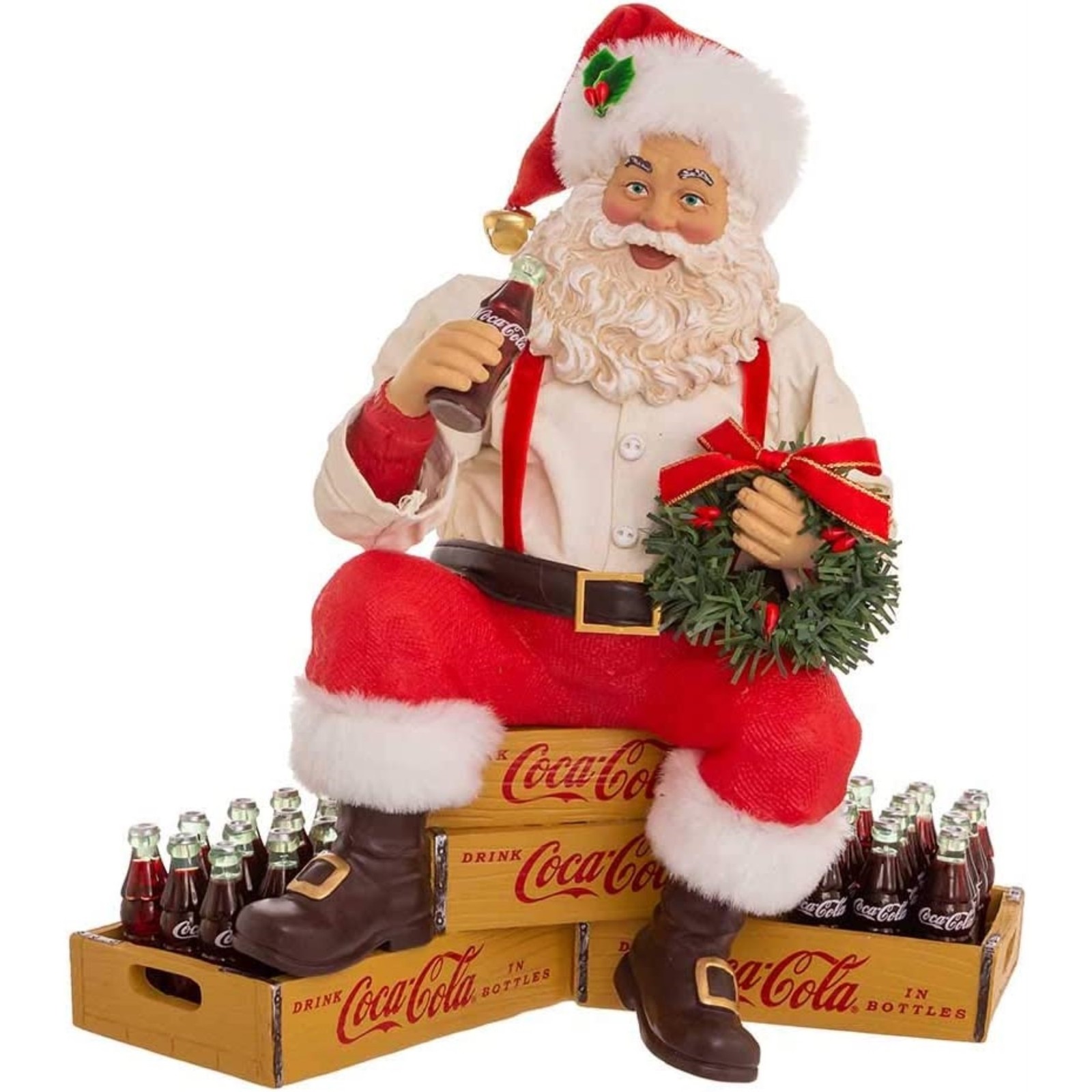 Kurt Adler Fabriché Collection, Coca-Cola Santa Sitting on Crates, 9" gallery