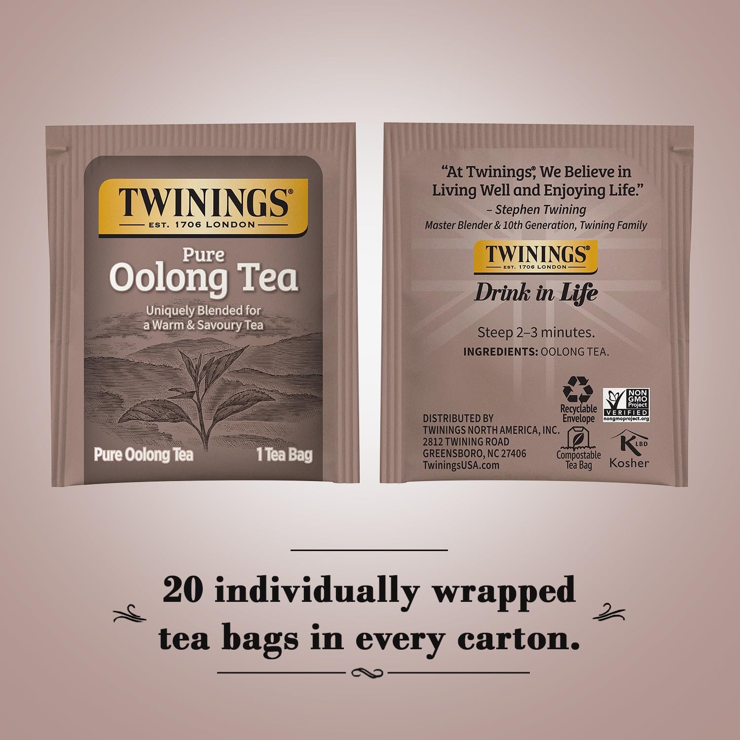 20 Count Pure Oolong Tea Bags Fresh Caffeinated Chinese Tea Leaves gallery