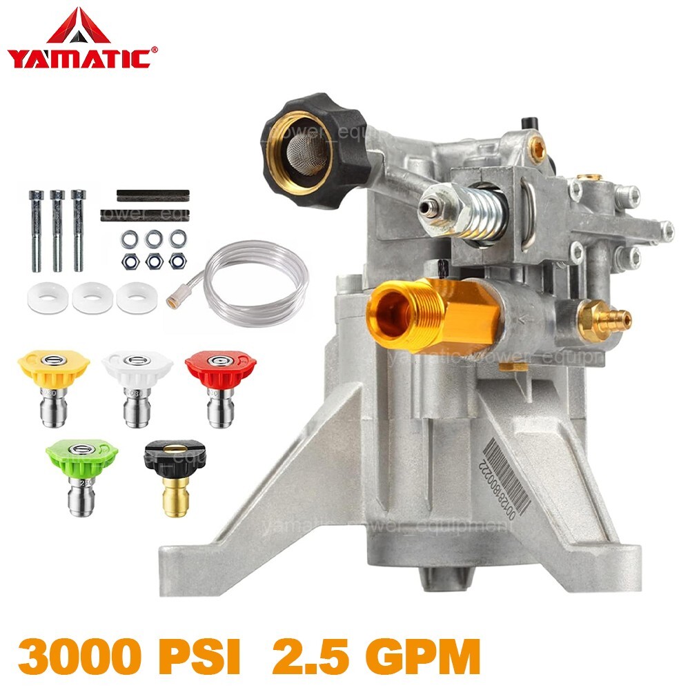 YAMATIC 3000 PSI Pressure Washer Pump Axial Vertical 7/8" Shaft 2.5 GPM gallery