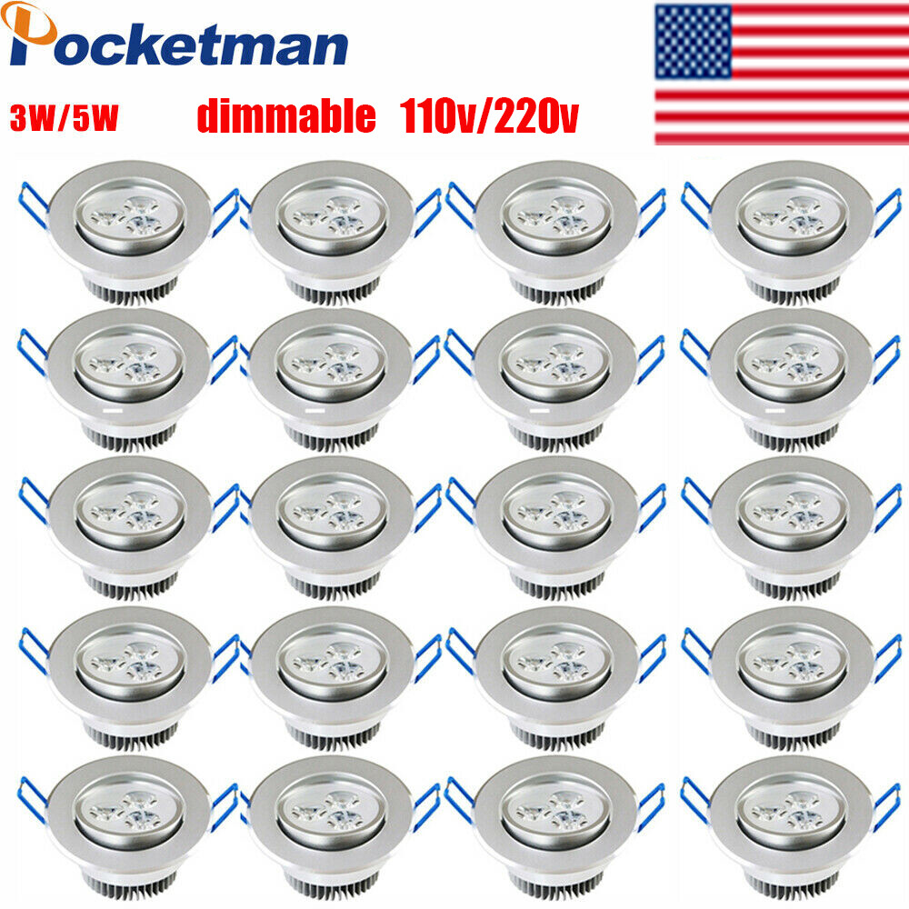 30pcs Dimmable LED Downlight 3/5W Recessed Ceiling Light Spotlight 85V-265V gallery