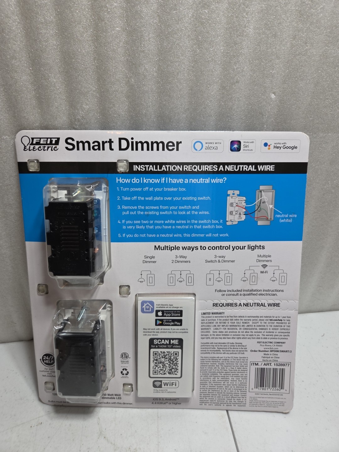 Feit Electric Wi-Fi Smart Dimmer Switch Works with Google Assistant Alexa 2 Pack gallery