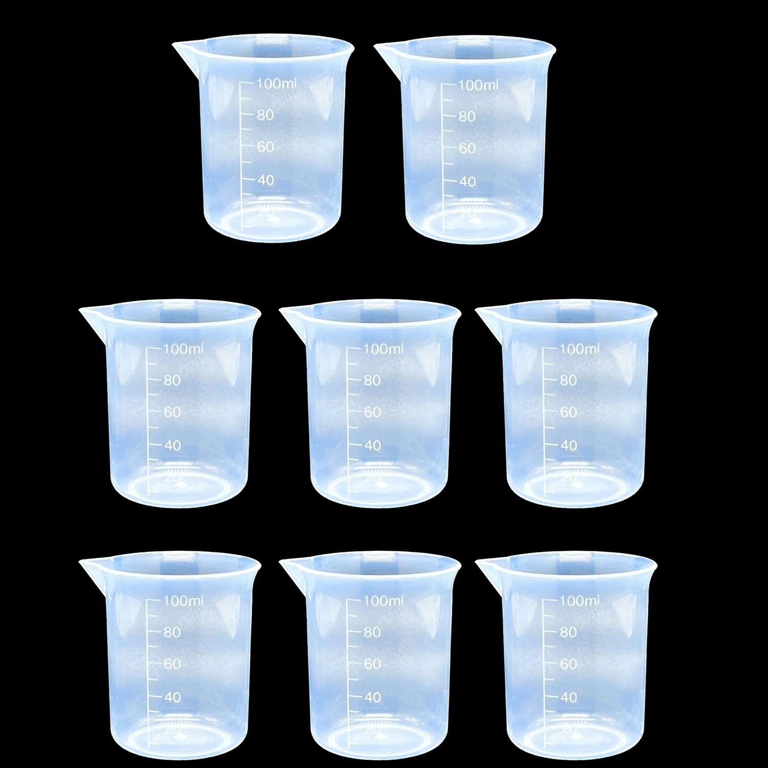 8 Pcs Epoxy Mixing Cups, 100ml/3.4oz 5cm x 7cm (2inch x 2.7inch), Clear gallery