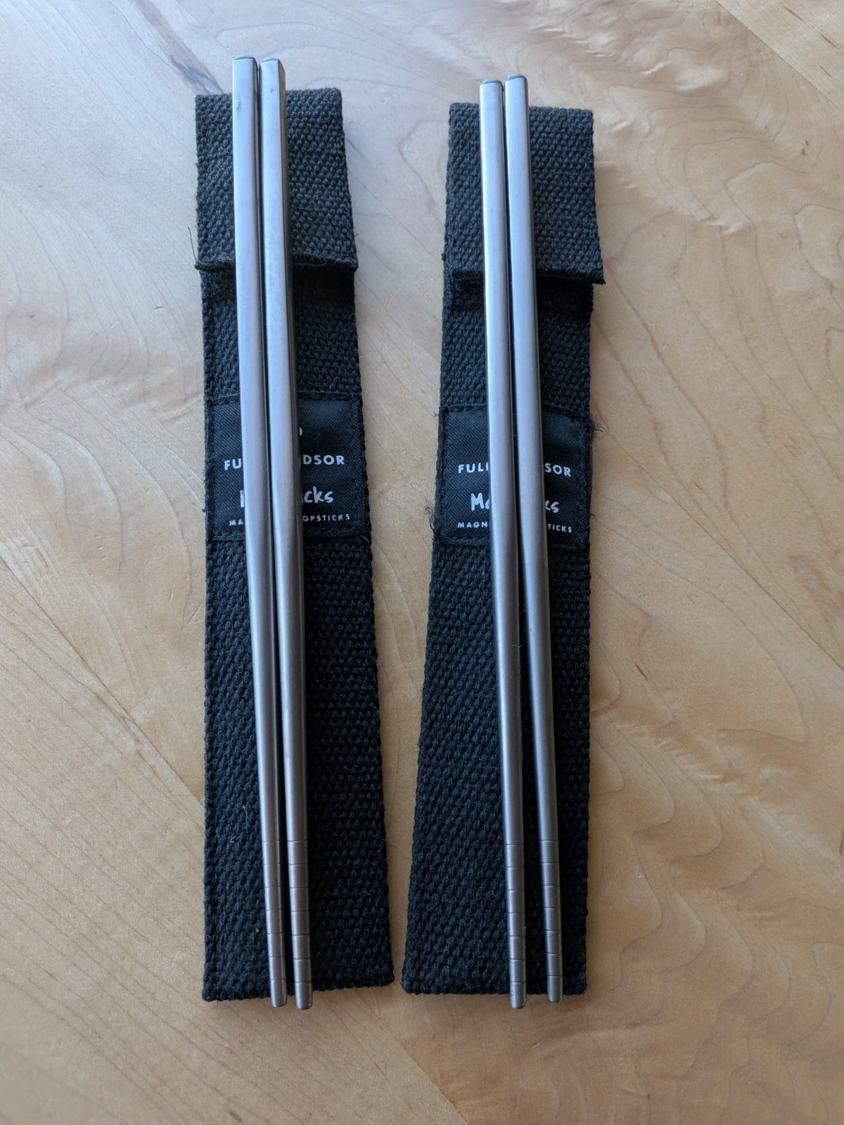 2 Sets - Full Windsor Magsticks Magware Magnetic Titanium Chopsticks w/ pouch gallery
