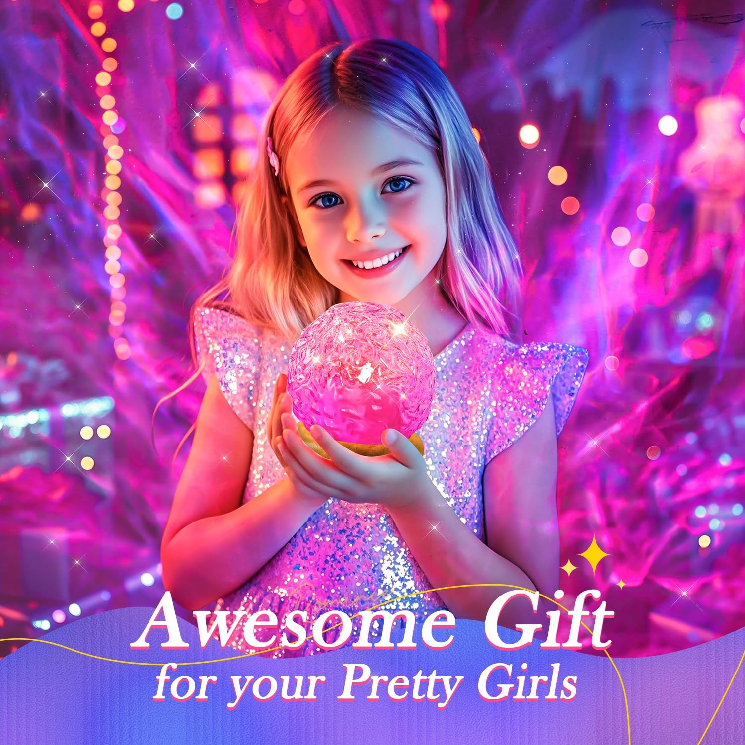 Mubarek Crystal Light Projector, 216 Modes Mood Lighting for Bedroom, Remote ... gallery