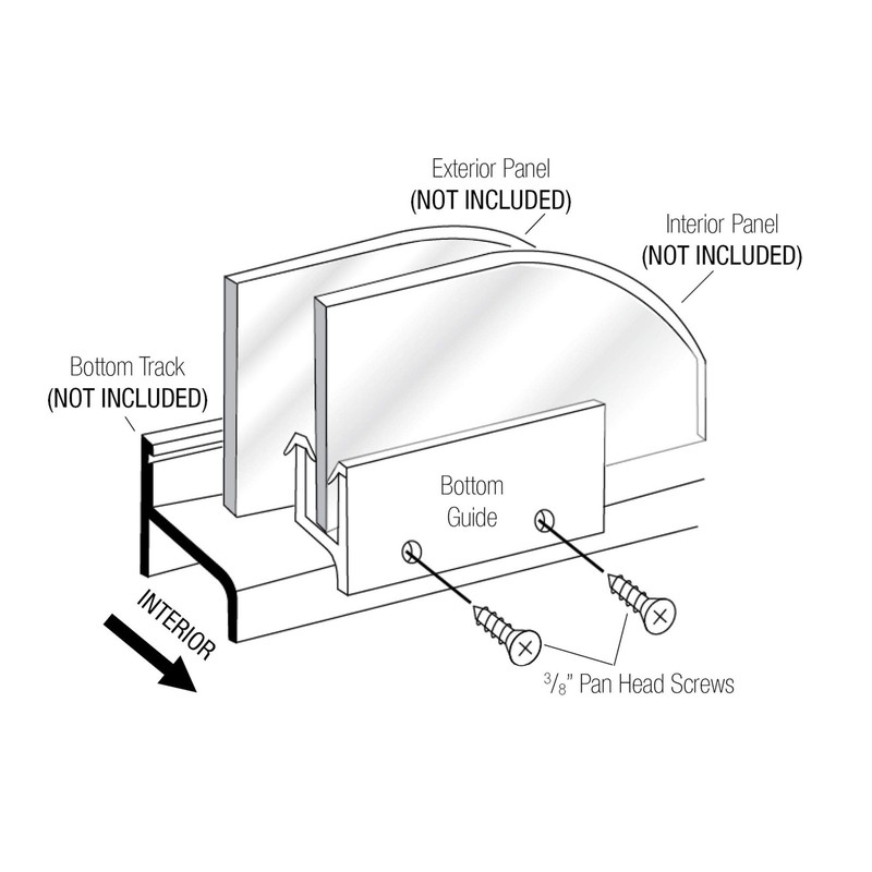 Basco ECPPCLC51SV Classic semi-frameless sliding shower door parts, Chrome gallery