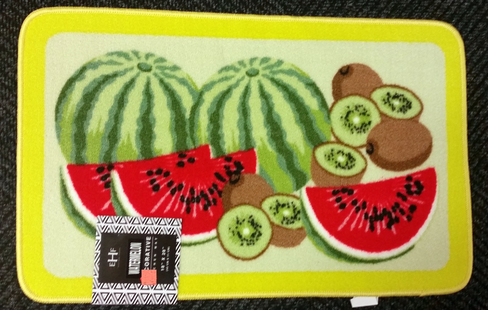 PRINTED KITCHEN RUG / MAT (18"x 28") WATERMELONS & KIWI by EHF gallery