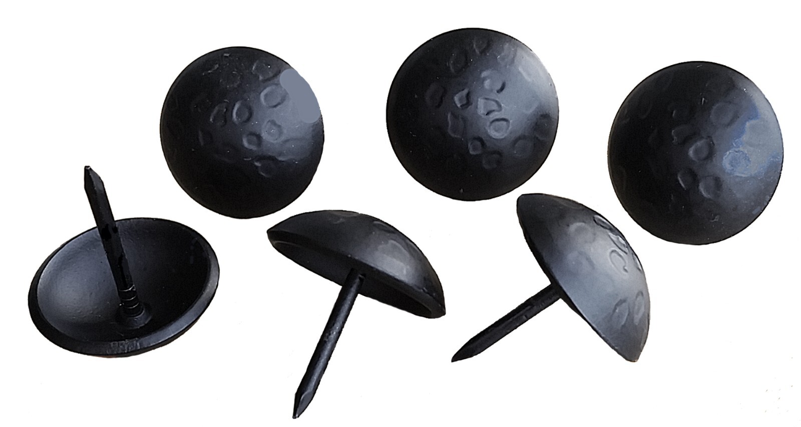 Round Clavos - 1" dia. Lightly Hammered - Matte Black- 100 Pack gallery