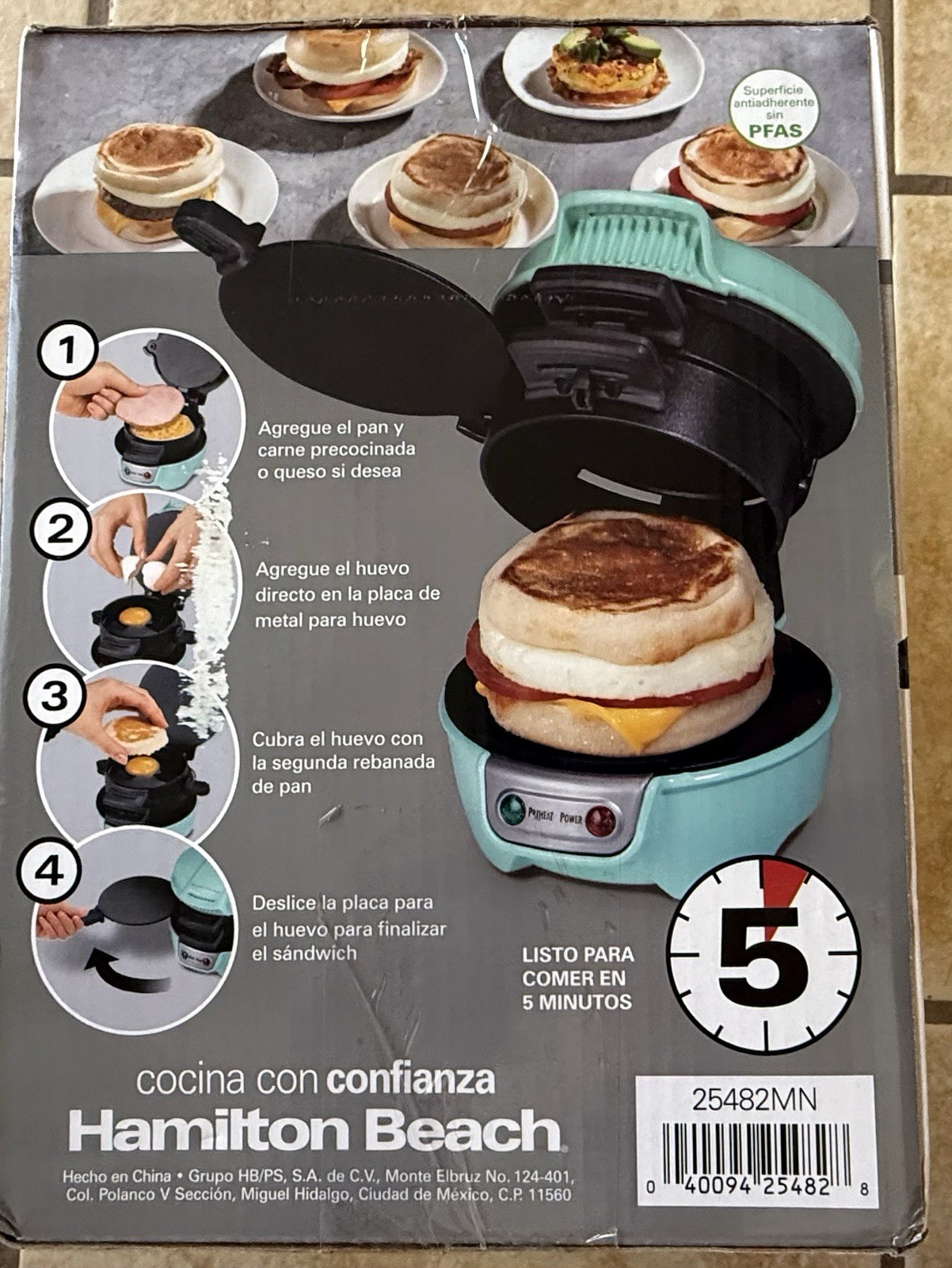 NEW SEALED Hamilton Beach Breakfast Sandwich Maker (Ready In 5 Minutes) 25482MN gallery