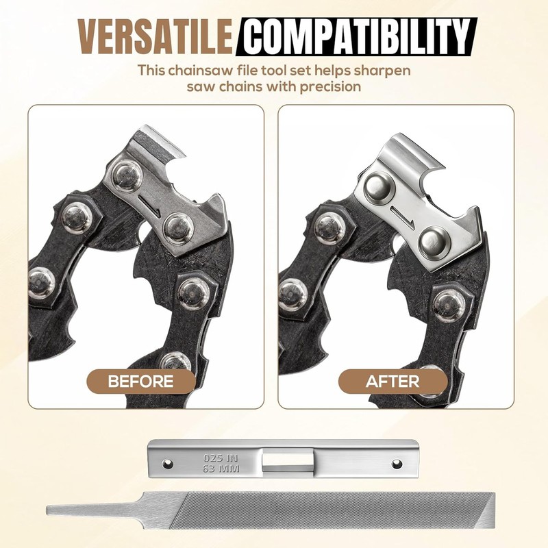 4 Pieces Depth Gauge Tool with Flat File for Chainsaw Chain Raker Gauge and Chai gallery