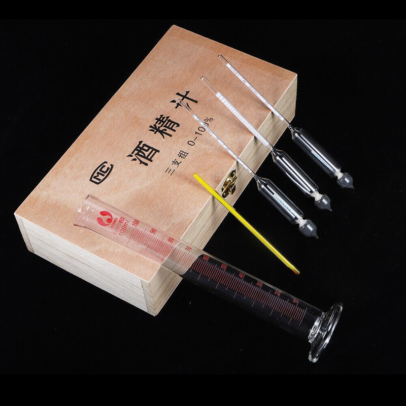 Alcohol Hydrometer Proof & Tralle Meter Distilling Tester Spirit Scale 0-100% US gallery