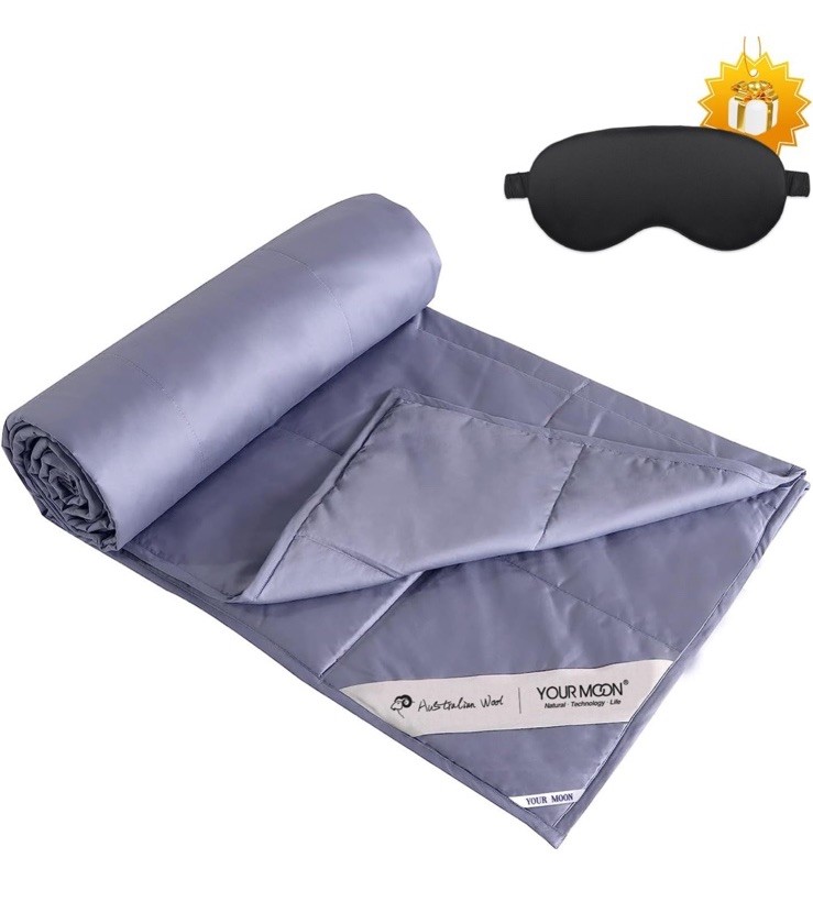YOUR MOON Summer Lightweight Wool Comforter - Breathable & Thin Duvet Insert ...