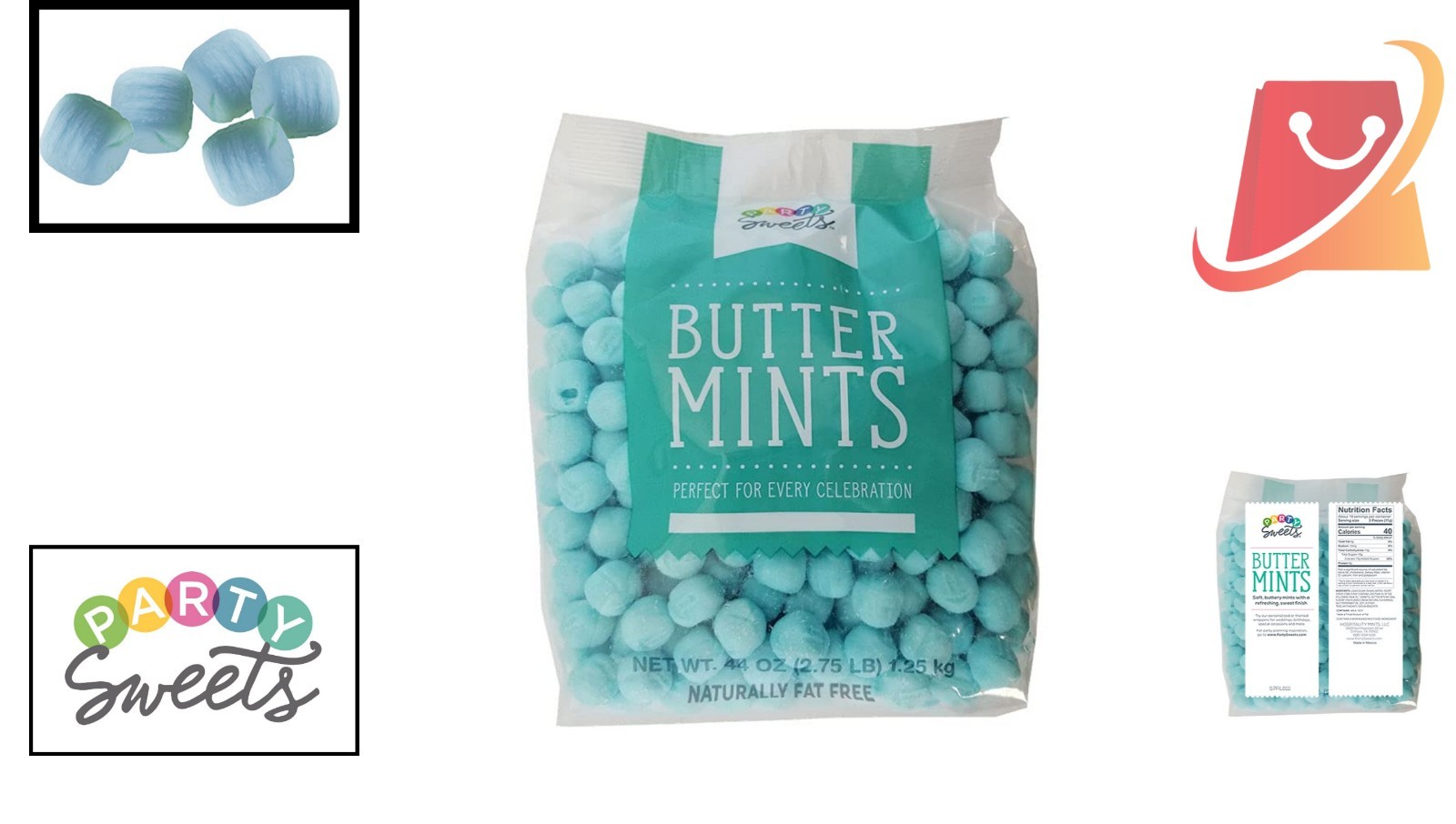 Blue Buttermints 2.75 Pound Pack Party Favors Decorations Soft Mint Candy gallery