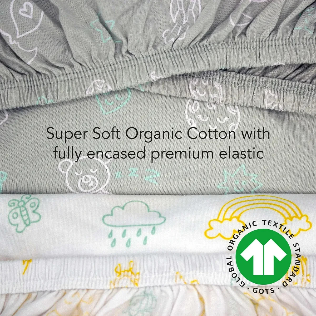Luvberries Organic Cotton Bassinet Sheets(2-Pack)for Guava Lotus Travel Bassinet gallery