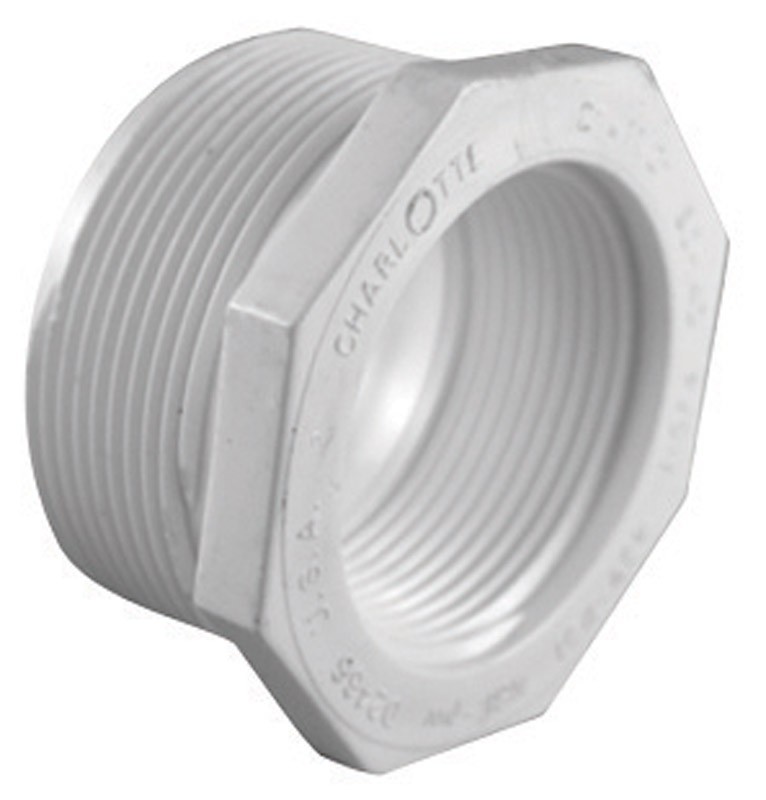 Charlotte Pipe Schedule 40 1-1/2in. MPT T X 1-1/4in. D FPT PVC Reducing Bushing gallery