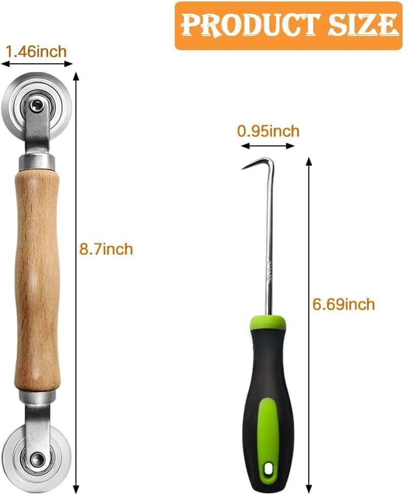 Screen Repair kit, Screen Roller Tool, Steel Roller with Bear+Removal Hook, 2 in gallery