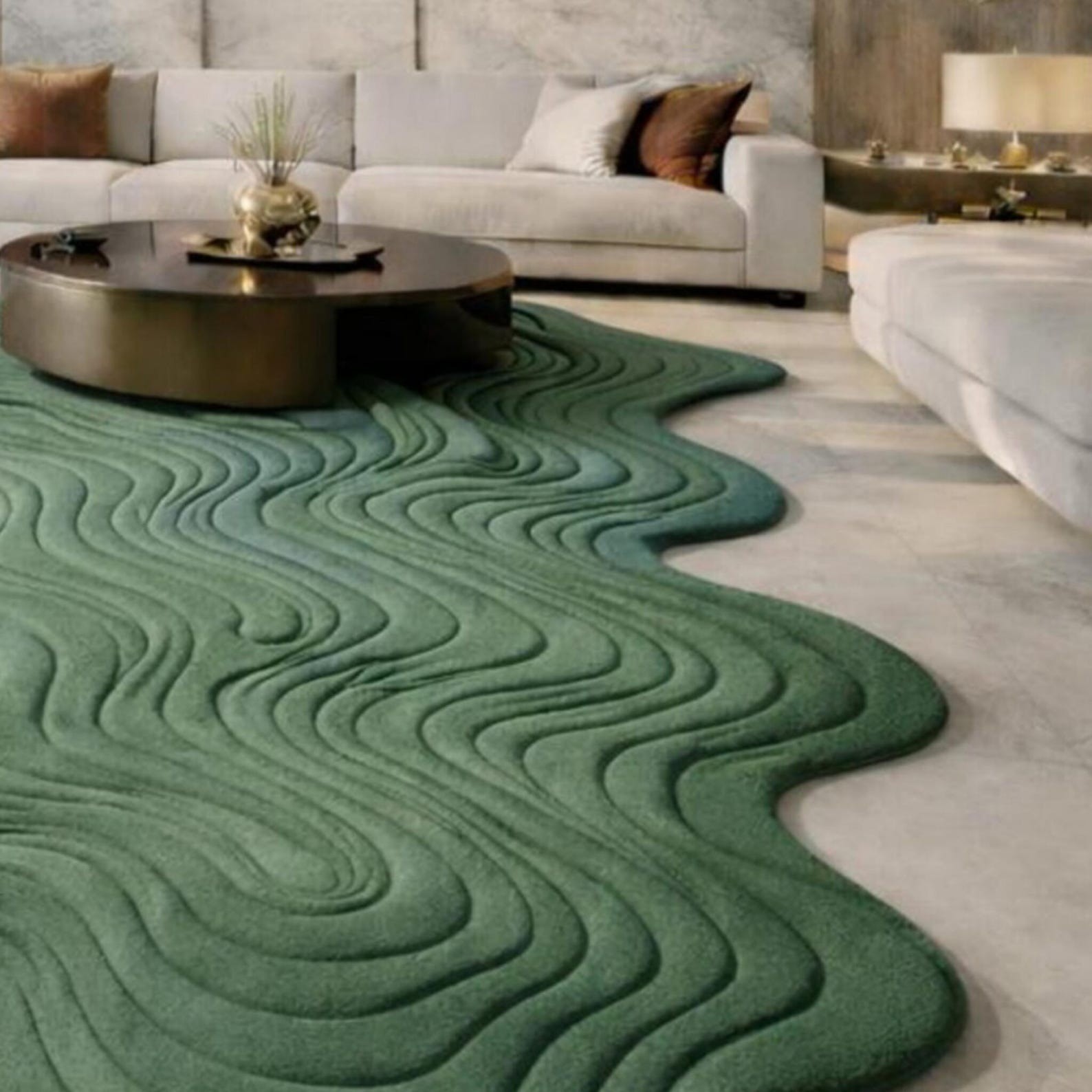 Handmade Rug | Irregular Rug | Wool Rugs | Living Room Rug | Tufted A400 gallery