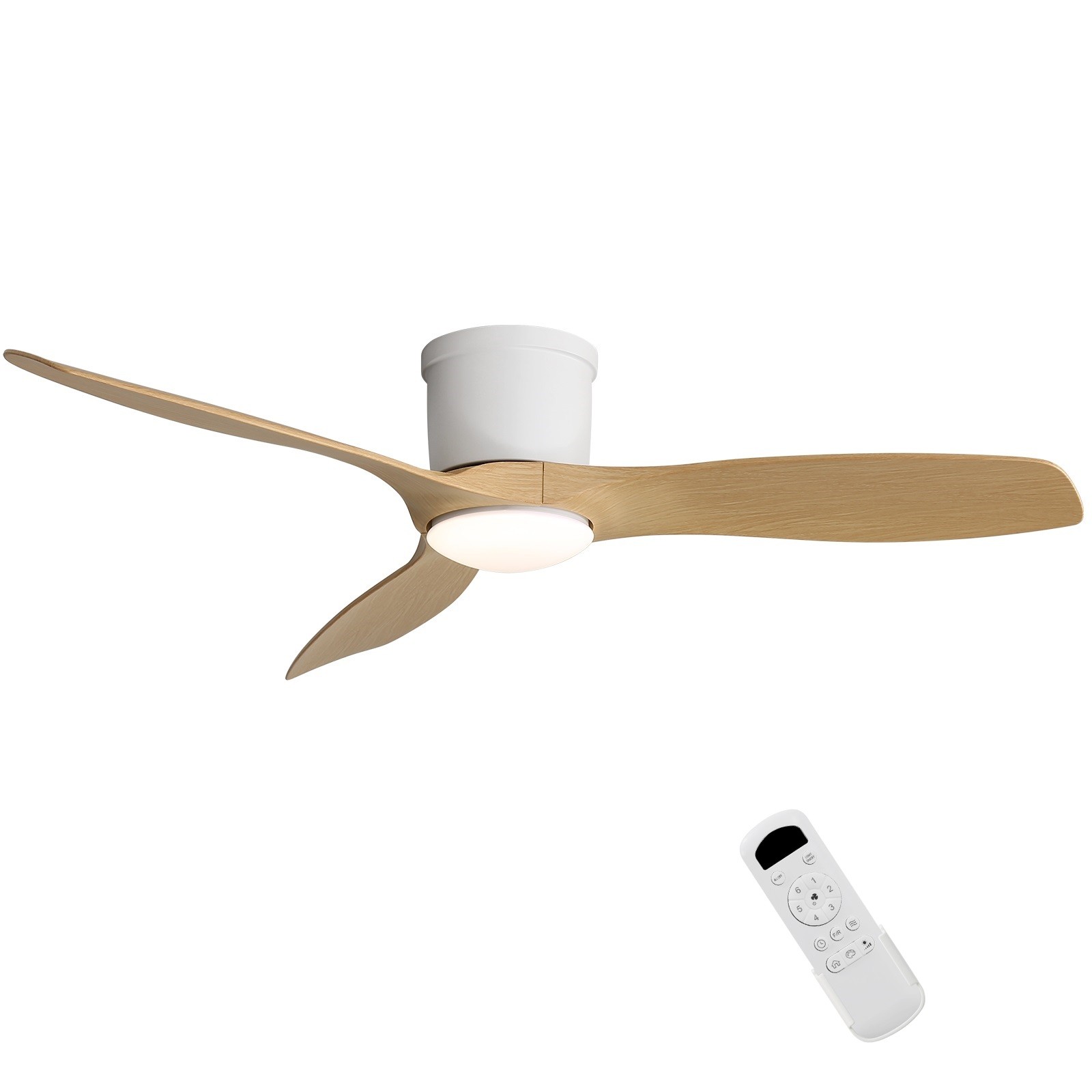 Indoor Outdoor Flush Mount Ceiling Fan with Light & Remote for Bedroom Farmhouse gallery