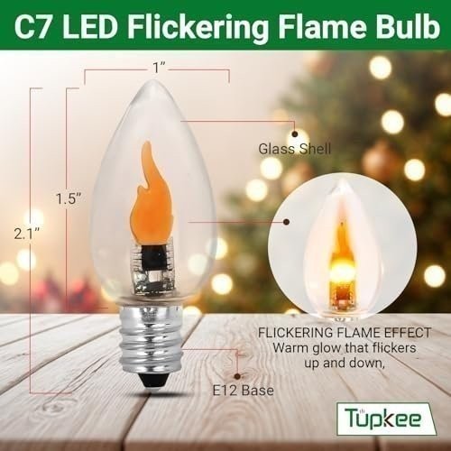 Tupkee LED Flickering Flame Bulb – C7, E12 Base, 0.06 Watt, Flicker Flame LED... gallery
