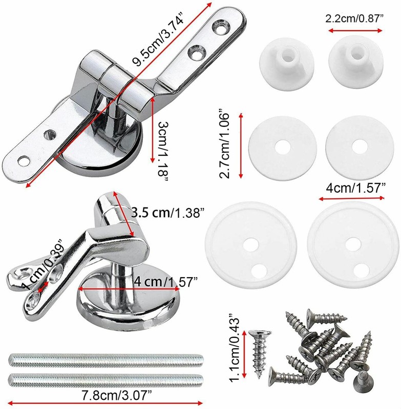 1 Pair Universal Replacement Alloy Toilet Seat Hinges Replacement Mounting Set gallery