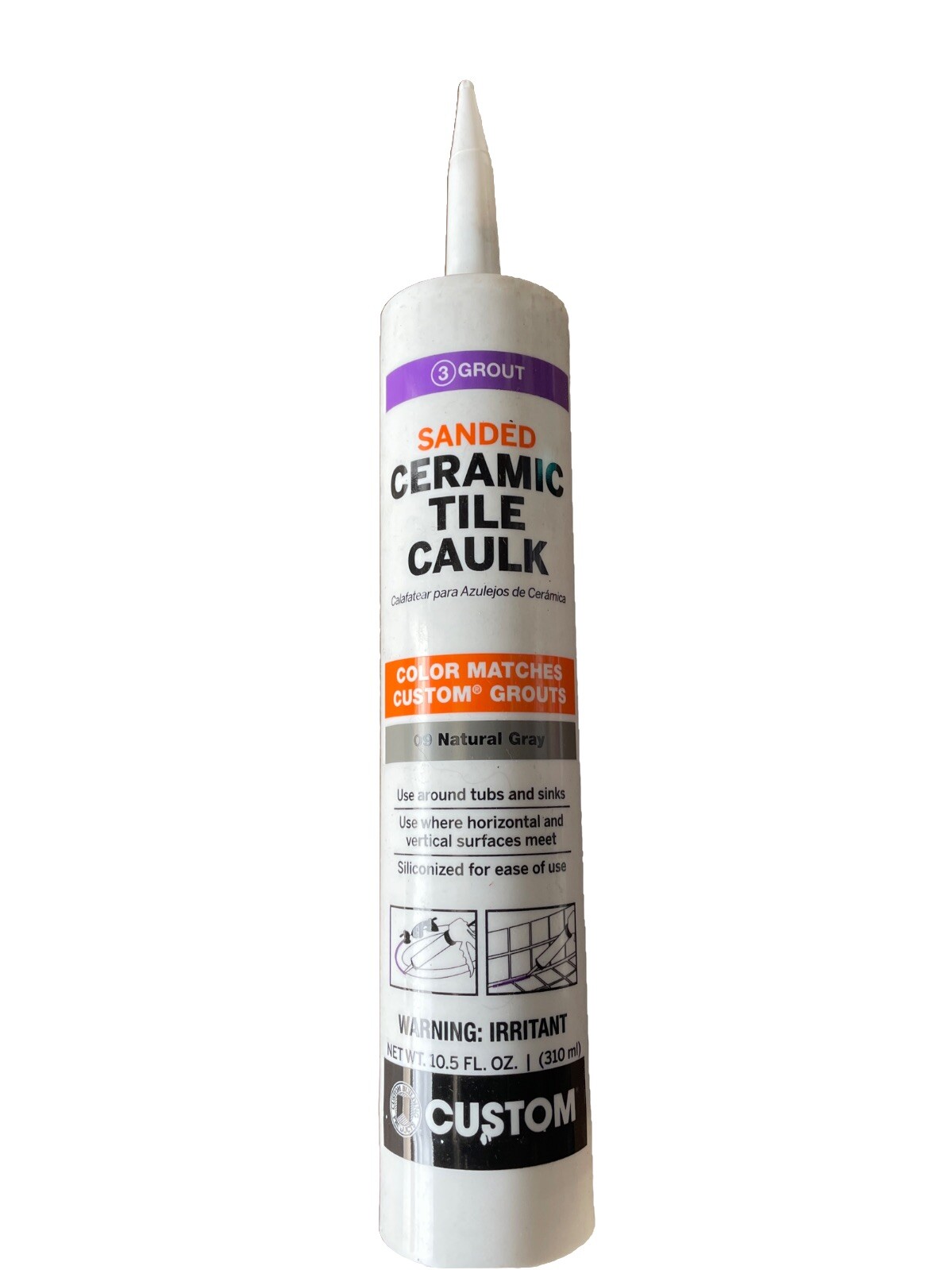Custom # 09 Natural Gray 10.5 Oz. Sanded Ceramic Tile Caulk gallery