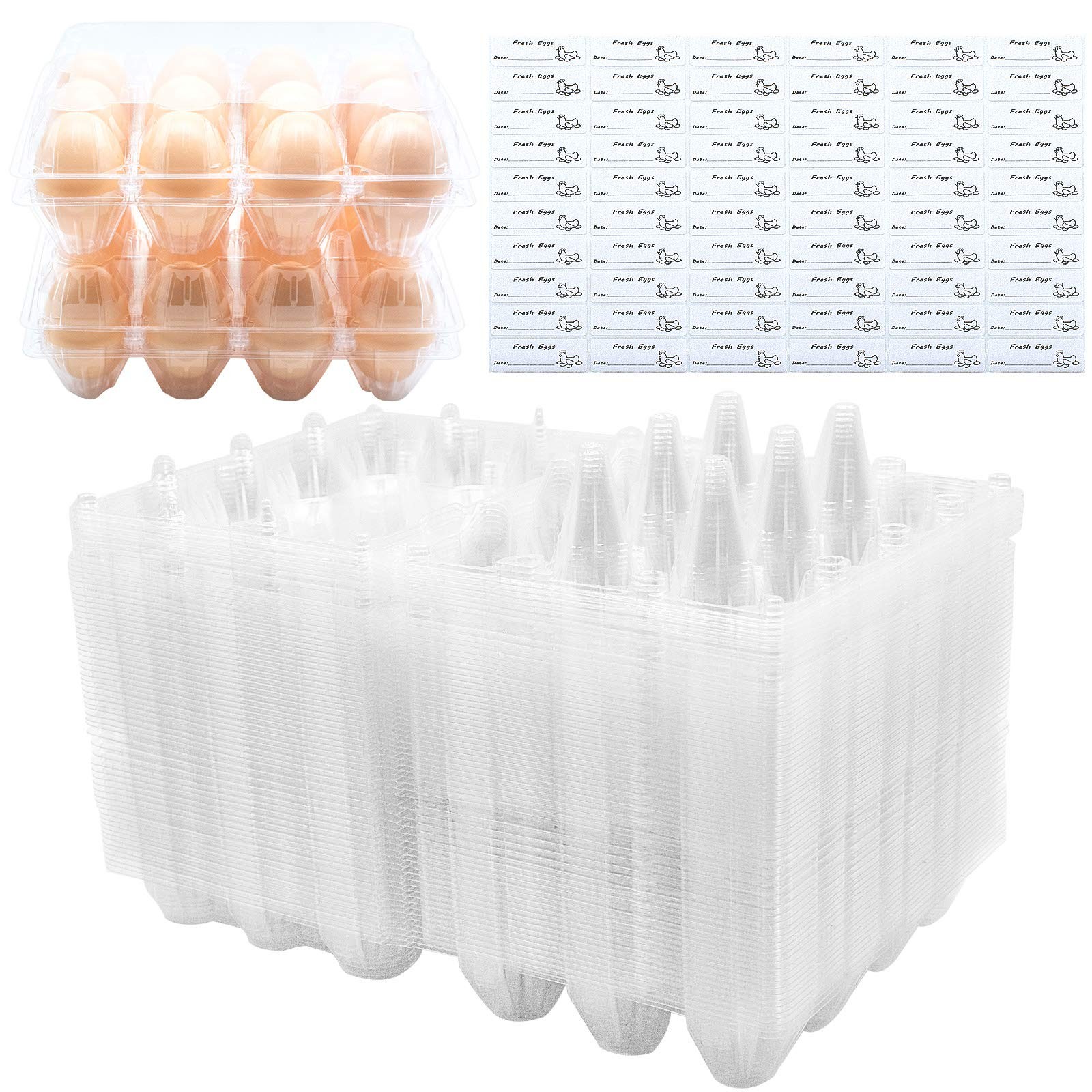 Egg Cartons 60 Packs Clear Plastic Blank Egg Cartons With Free Labels Holds Up T gallery