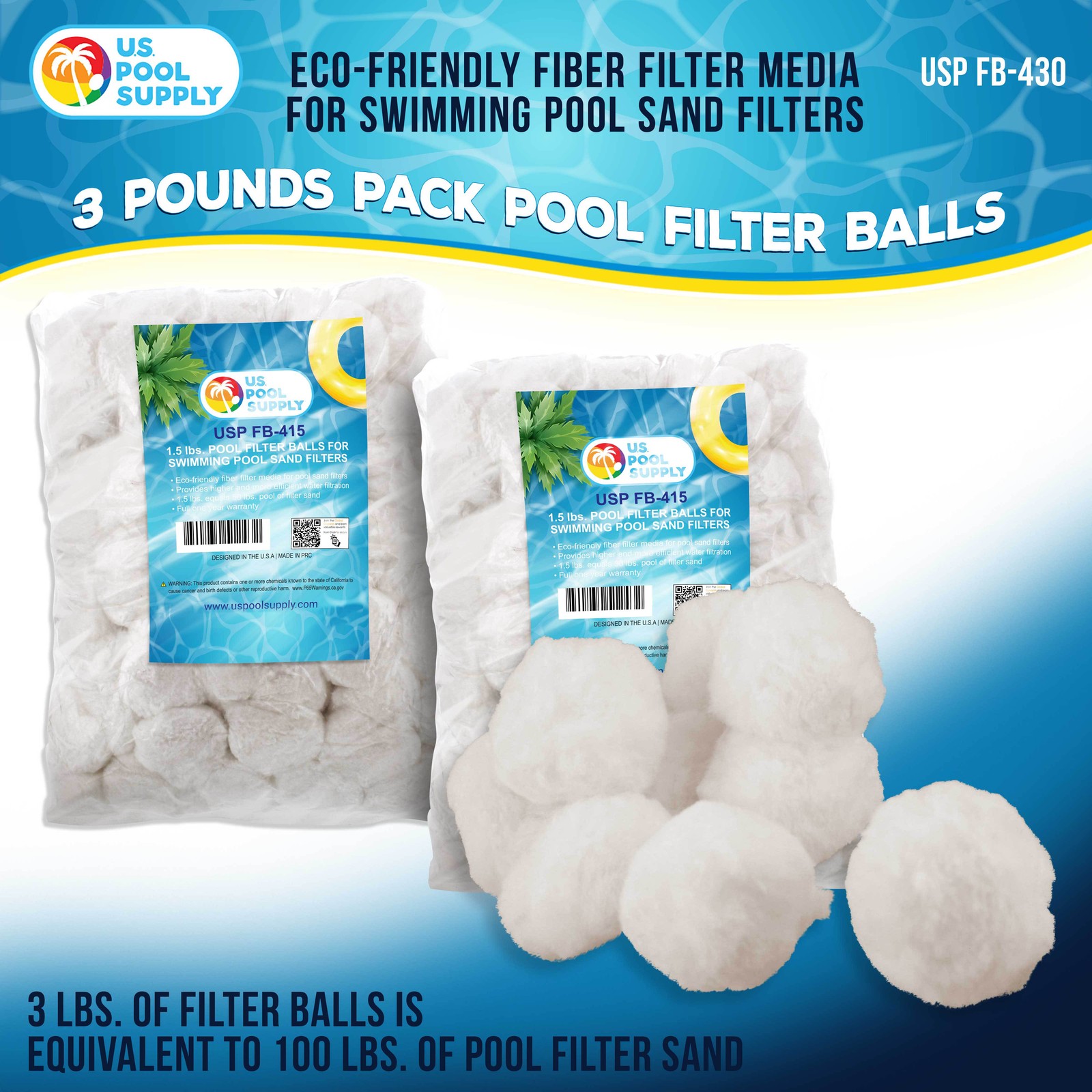3 lbs Pool Filter Balls, Fiber Filtration Media for Swimming Pool Sand Filters gallery