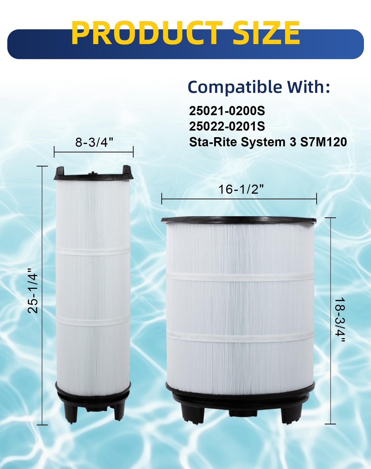Pool Filter Cartridge Inner Outer Set Replacement 100sqft 200sqft Black gallery