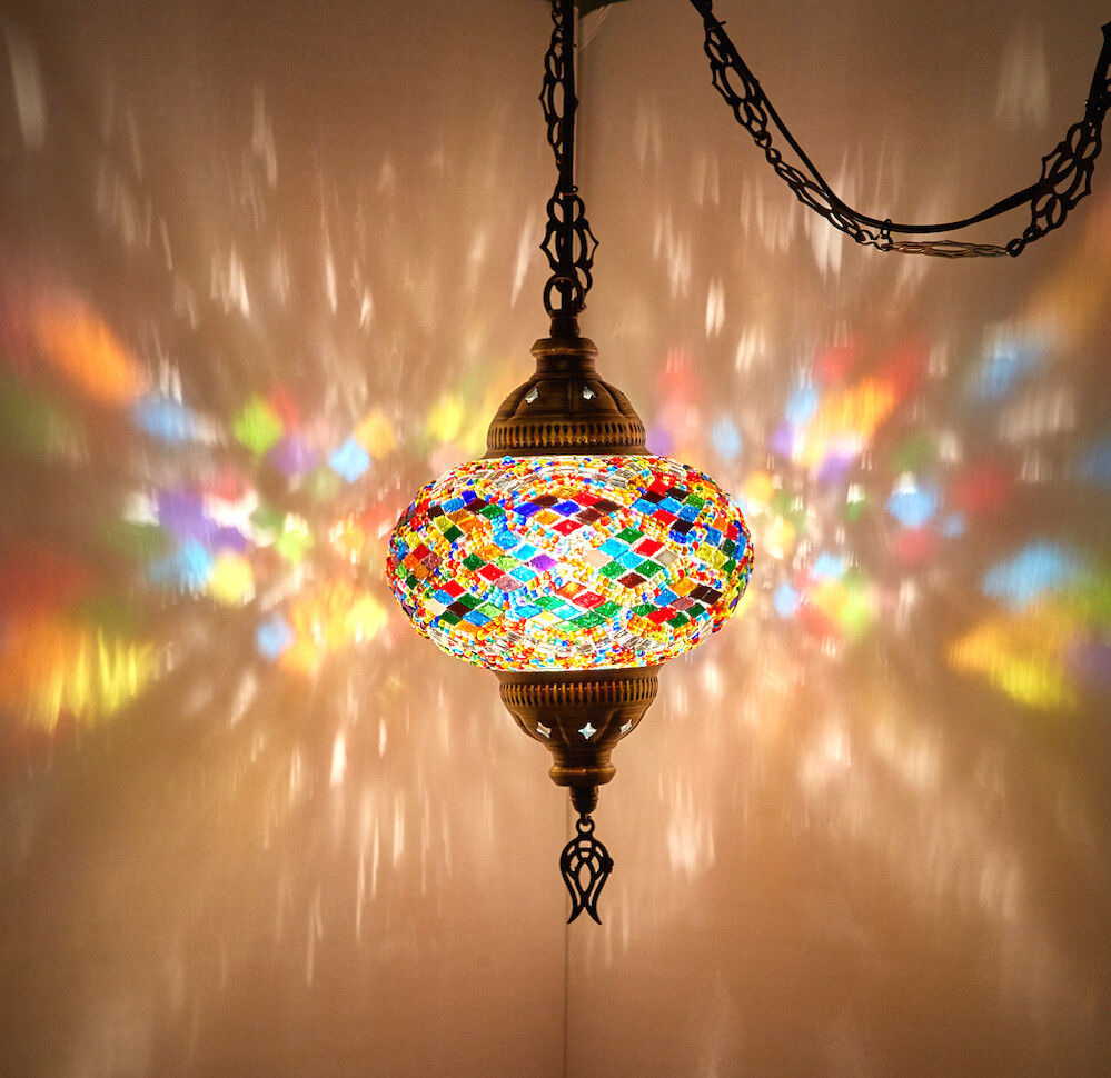 SWAG PLUG IN Turkish Moroccan Mosaic Ceiling Hanging Lamp Pendant Light Fixture gallery