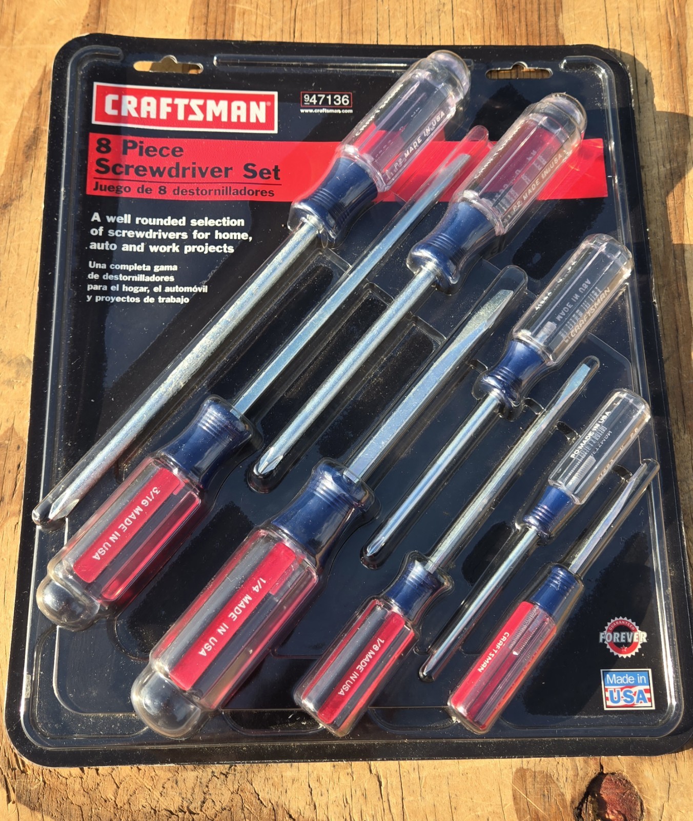 NOS 8 pc Vintage SEARS Craftsman Pratt Reed PR USA Screwdriver Set 47136 SEALED gallery