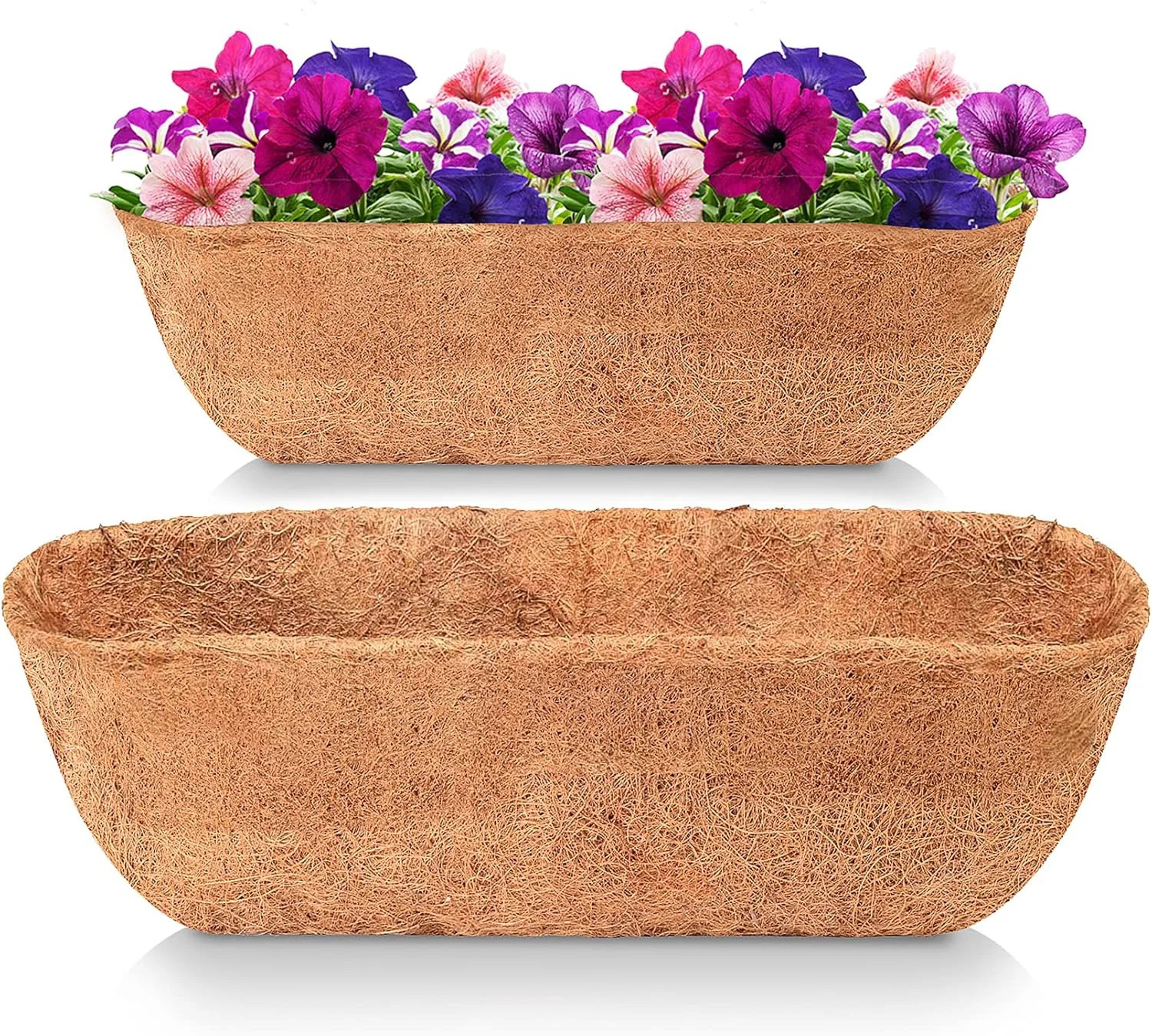 LAVEVE 36 Inches Trough Coco Liner Replacement for Plant Hanging Basket, 2 Pcs T gallery