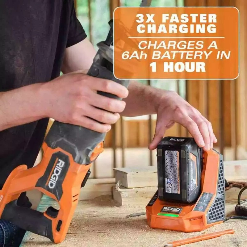 Ridgid 18V 4.0 Ah MAX Output Starter Kit with Rapid Charger Orange/Black NEW! gallery