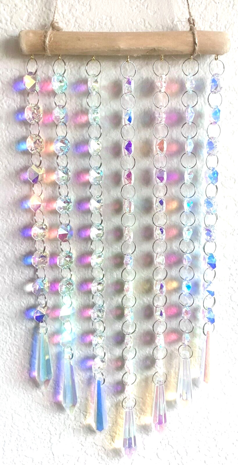 23" 7 Dangling Strands AB Crystal Prisms Suncatcher Curtain Sun Hanging New gallery