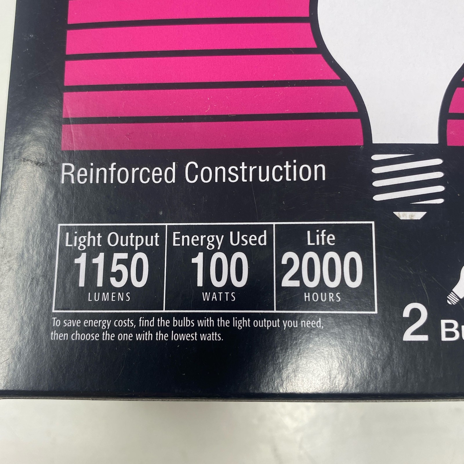 100W A19 Medium Base Frosted Rough Service Light Bulbs - 2 Ct gallery