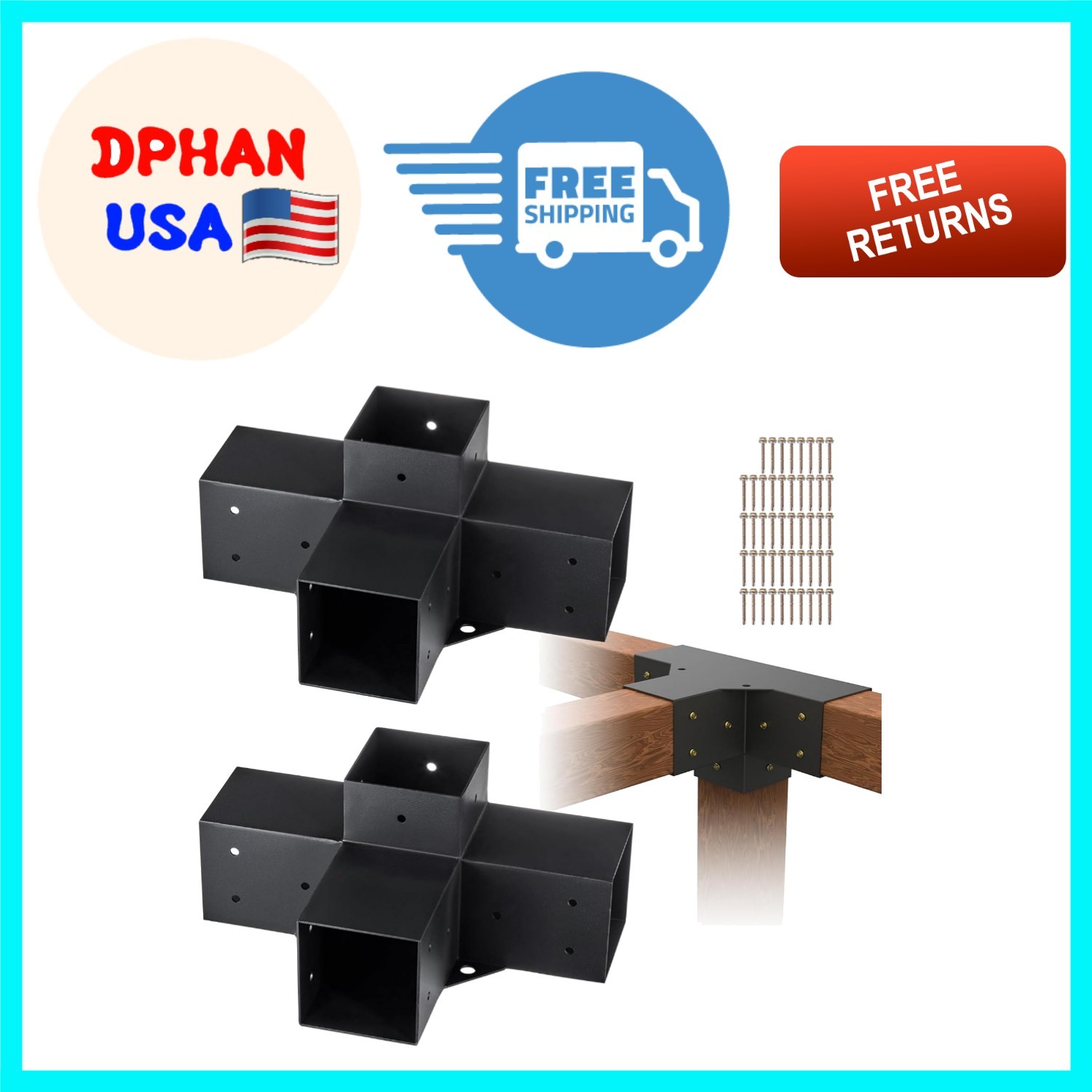 Complete 4"x4" Pergola Bracket Kit - Sturdy, Easy Assembly for DIY Projects gallery