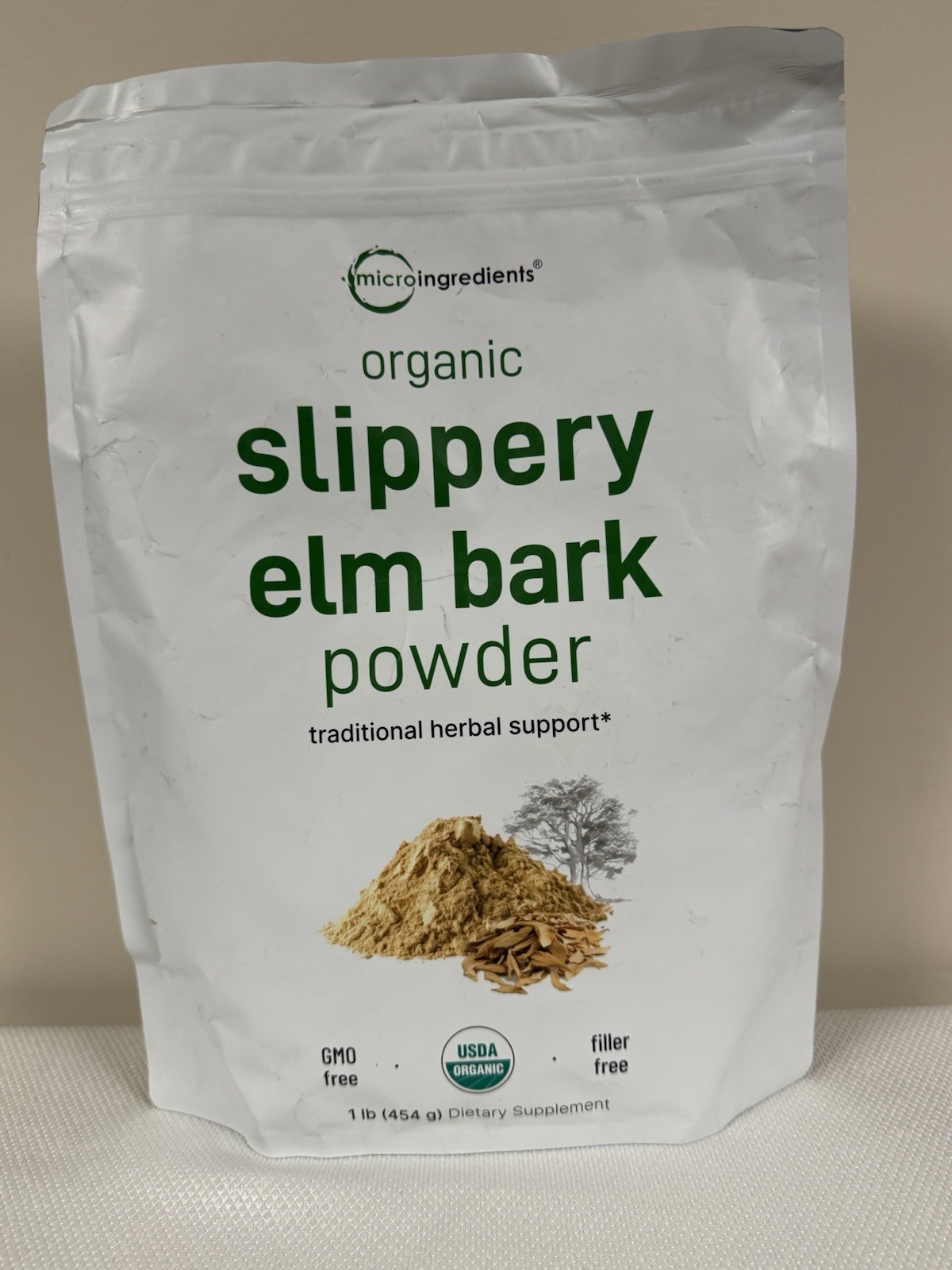 Micro ingredients Organic Slippery Elm Bark Powder 1 lb Non-GMO 648 Servings gallery